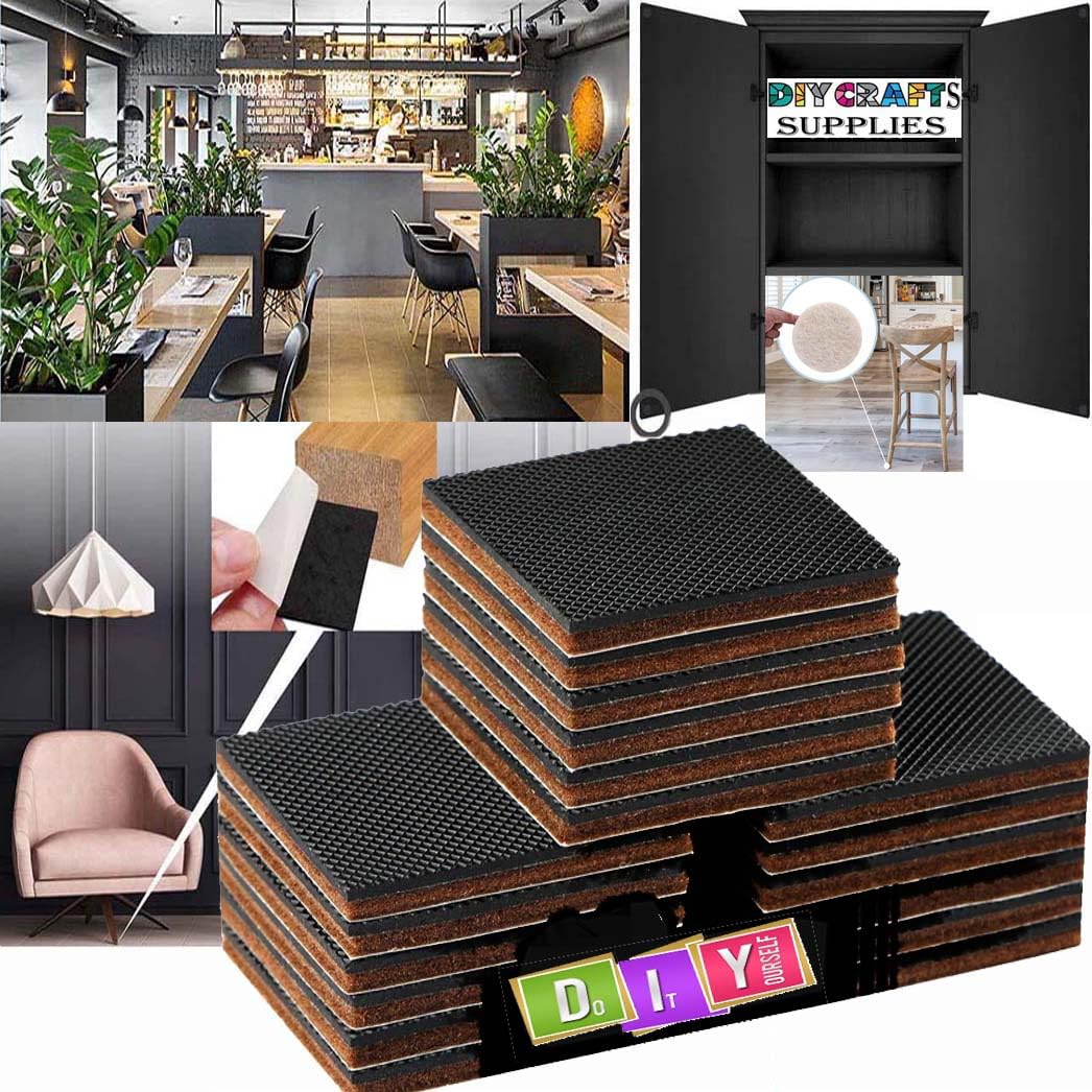 DIY Crafts 4, 2 inch Square, 4 Pcs, Self Adhesive Non Slip Furniture Pads, Rubber Grippers Thick Chair Leg Floor Protectors and Furniture Stoppers for Fixation in Place Furnit (4) (B0C8JNDSRT) Amazon Price History, Amazon Price Tracker