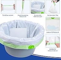 Vista 3 de Kovevo 60 Pack Commode Liners with Absorbent Pads, 60 Bedside Commode Liners and 60 Commode Pads, Portable Toilet Liners for Commode Bucket