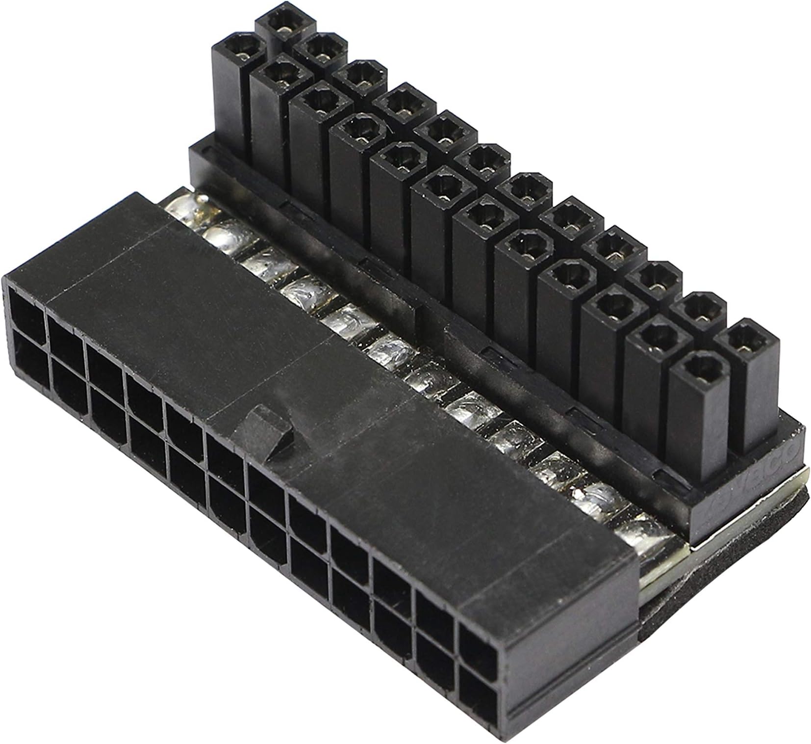 ATX 24Pin 90 Degree Adapter,Motherboard 24Pin Male to 24Pin Female 90 Degree Extension Connection for Mainboard Right Angle Connector for Desktop PC Power Supply