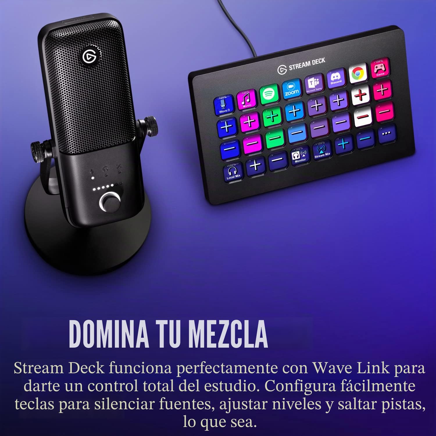 Elgato Wave:3 - Micrófono Condensador USB Profesional prémium para Streaming, podcasts, Juegos, Oficina en casa, Software Mezclador Gratis, plugins de Efectos, antidistorsión, Plug n Play, Mac, PC