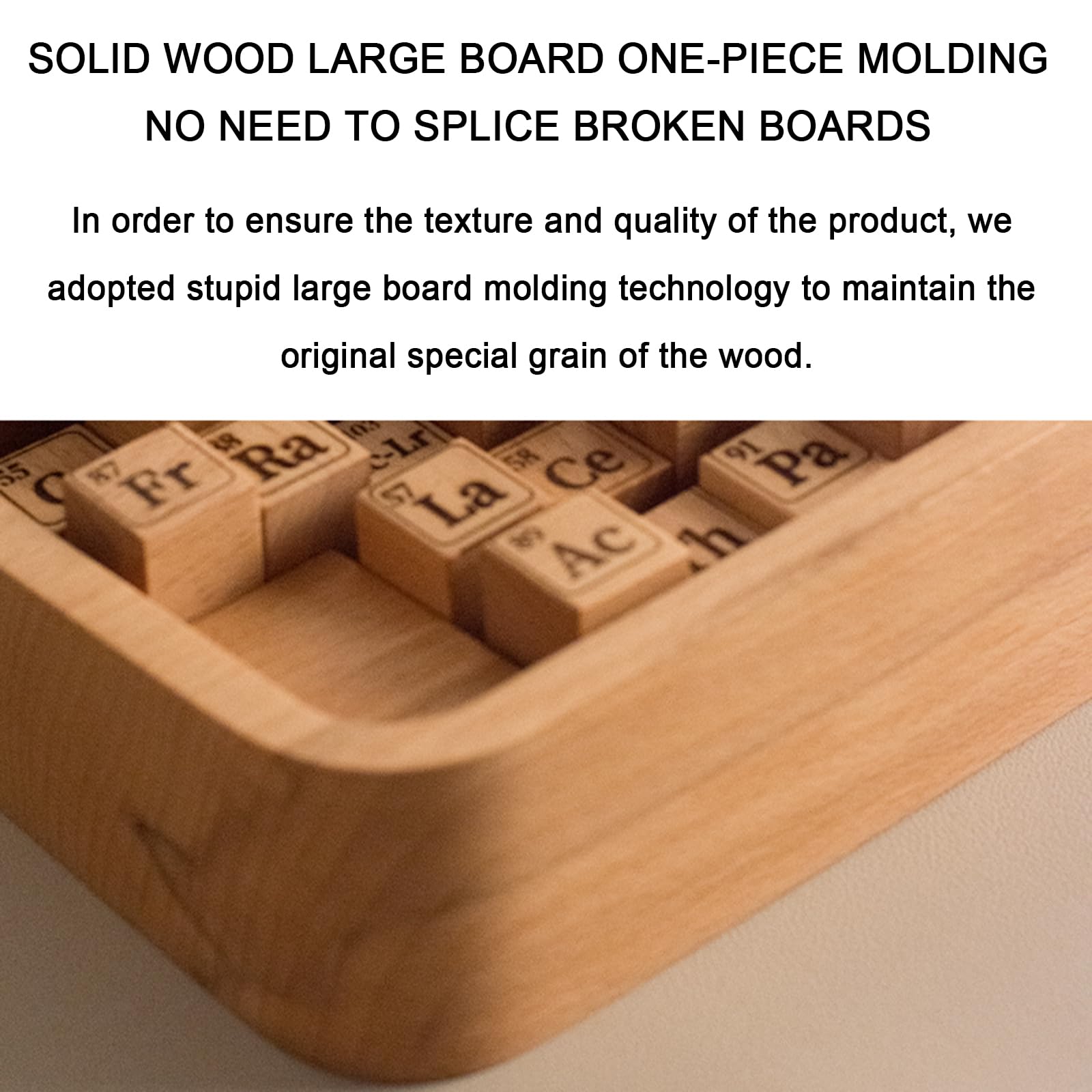 Tavola Periodica degli Elementi Chimici in Legno Massello, 120 Pezzi di Puzzle in Legno, con Schienale Regolabile in 5 Posizioni, Confronto tra Cinese E Inglese, per Insegnante/Studente