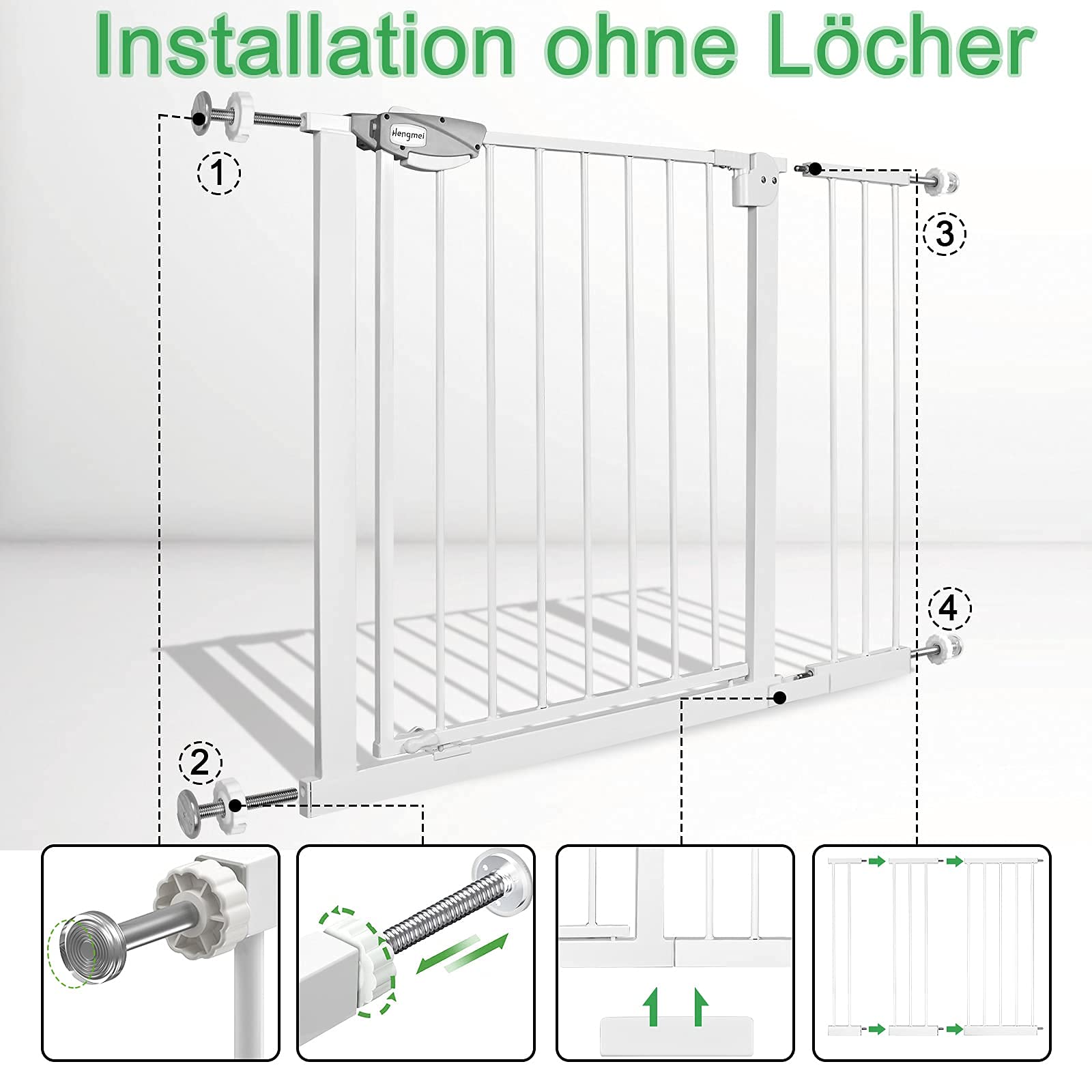 Bearware Baby Sicherheitsgitter - Flexibler Schutz Bis 180cm Für Treppen & Türen