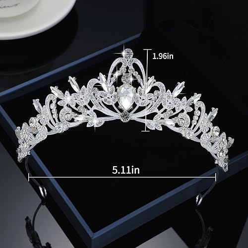 Miniatura 8 de Kamirola Diadema de coronas y tiaras de cristal para niñas o mujeres, fiesta de cumpleaños, boda, graduación, novia, Navidad, San Valentín, TR20,