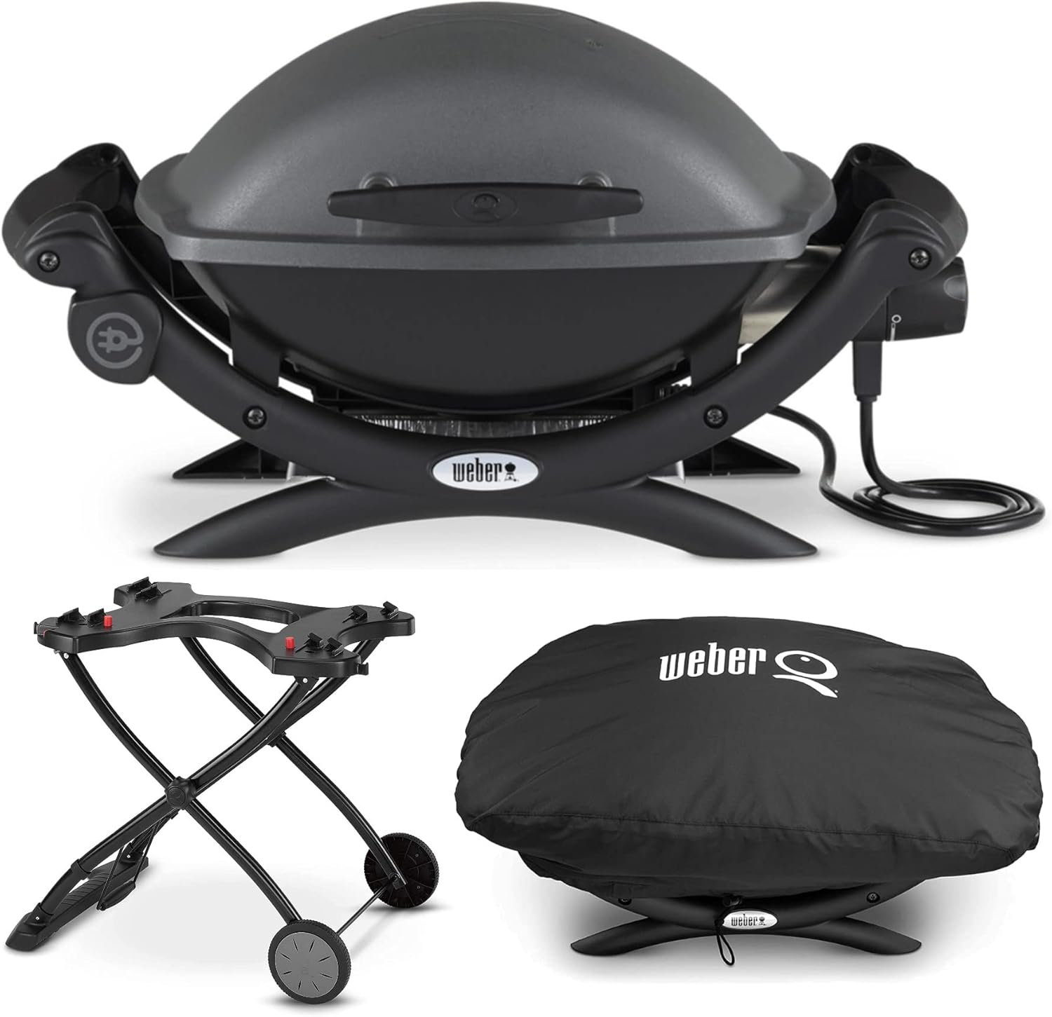 Buy er Q 1400 Electric Grill (Black) with Portable Cart and Grill