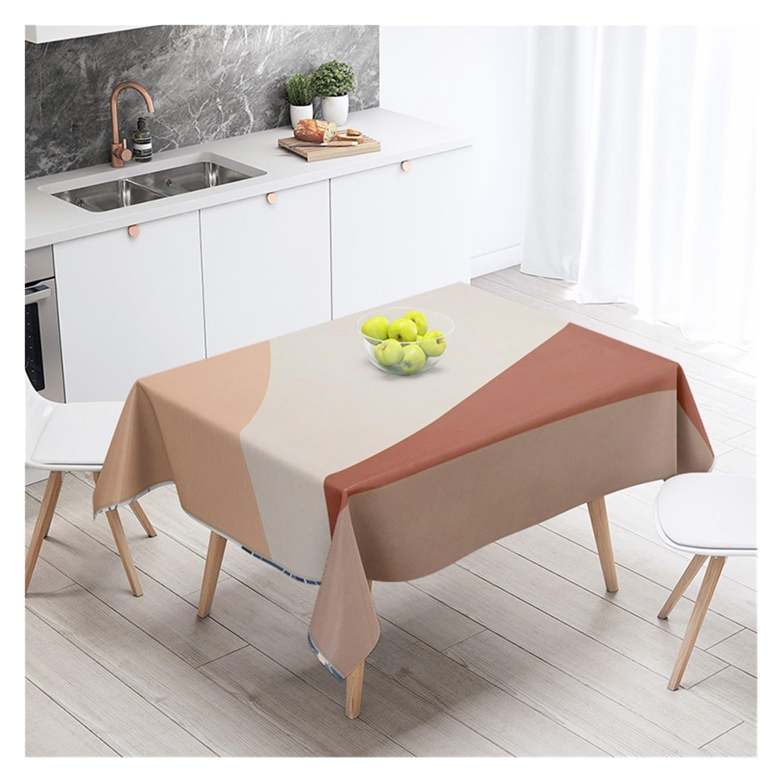 BDFJEDS Waterproof Tablecloth Minimalist Geometric Tablecloth Machine Washable Dining Household Living Room Decorative(Color2,140X160)