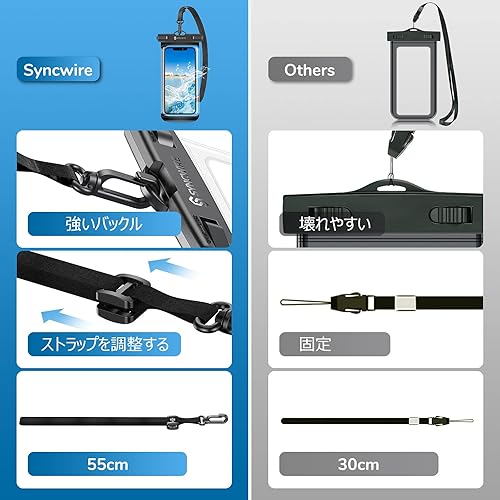 Miniatura 6 de Paquete de 2 Funda impermeable Syncwire IPX8 universal impermeable para teléfono, bolsa seca, funda impermeable compatible con 13, 12 Pro Max 11 Pro