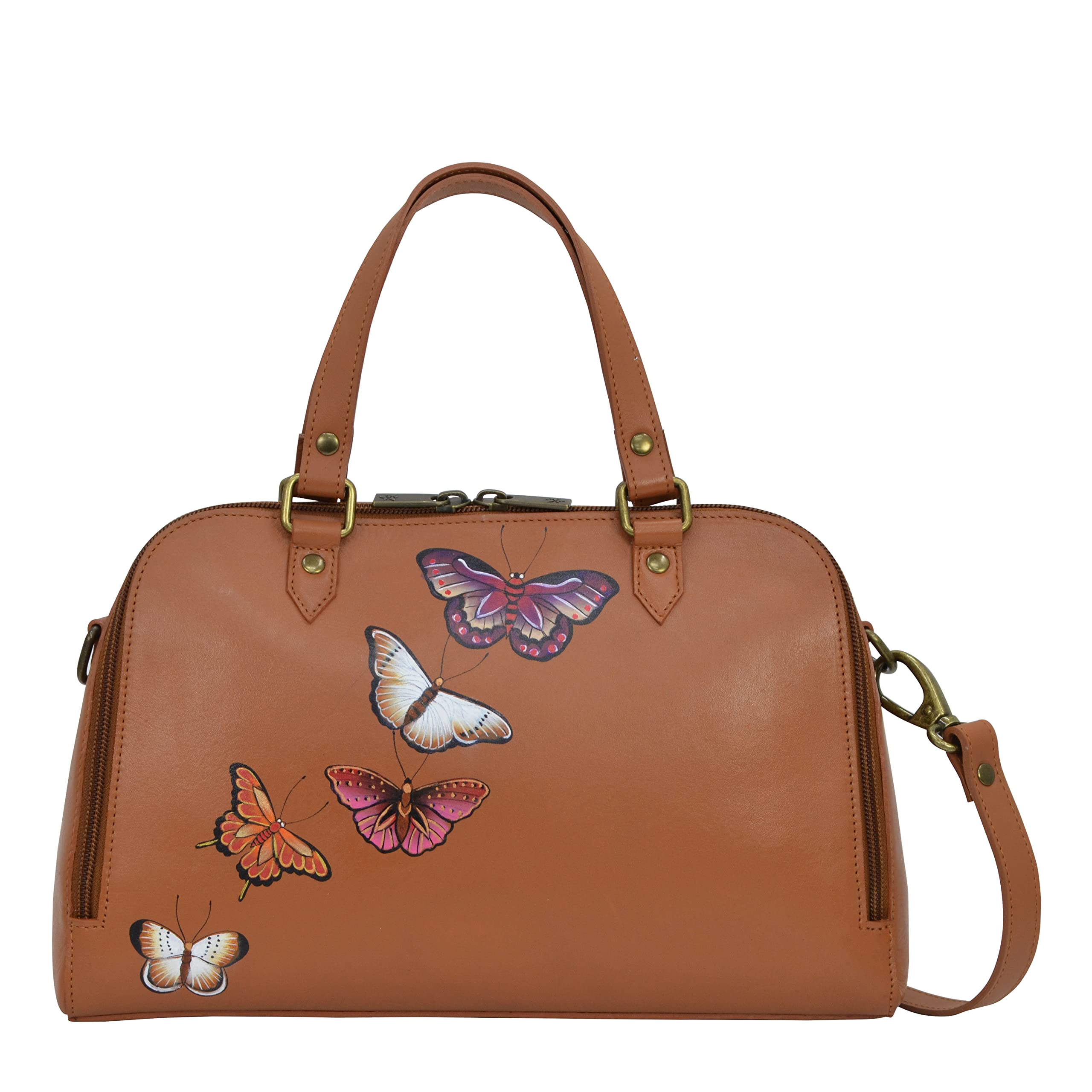 Anuschka Women's Women's Original Hand-painted Genuine Leather Wide Organizer Satchel Satchel