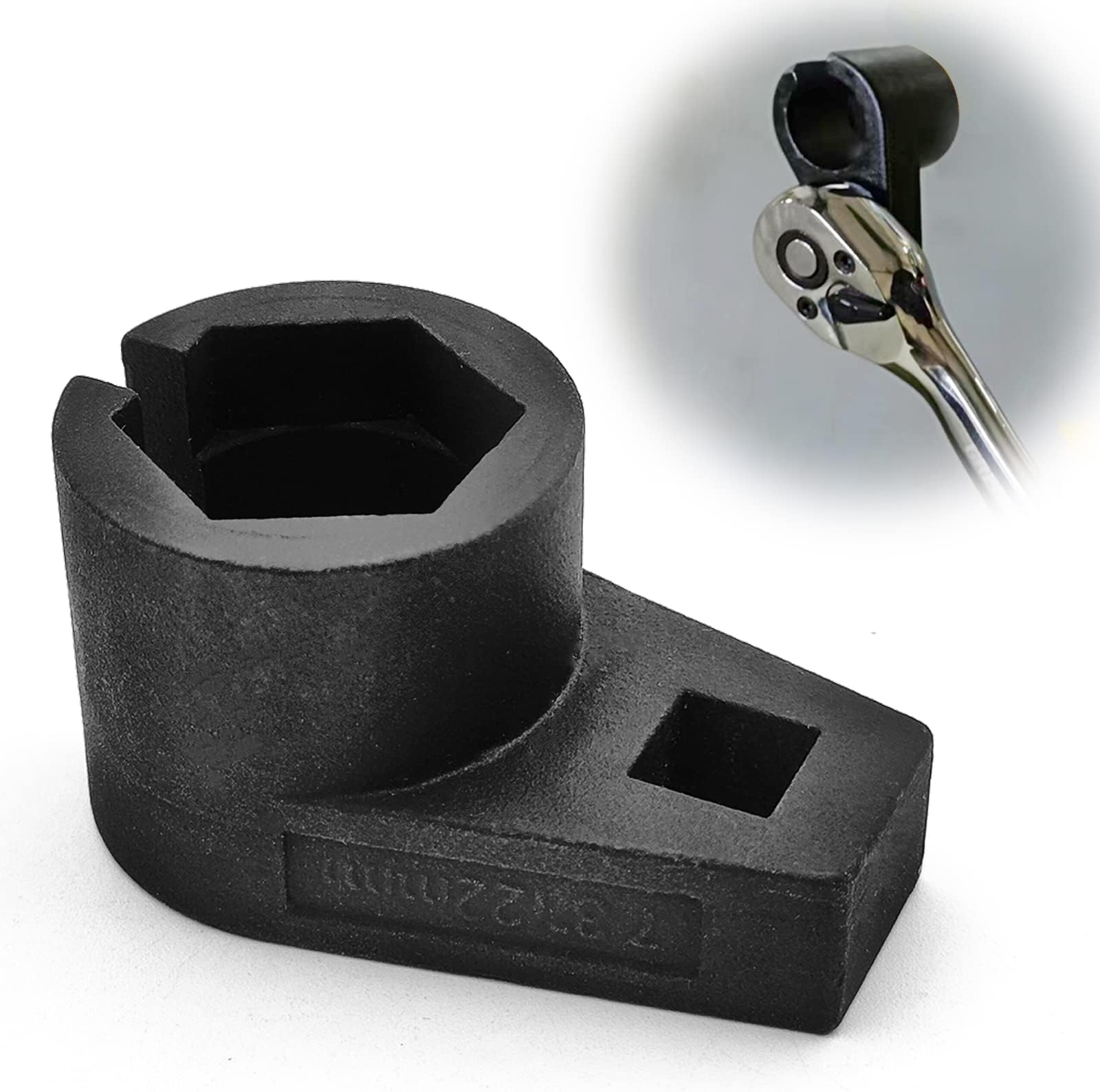 Offset Oxygen Sensor Socket, 3/8-Inch Drive by 7/8-Inch 22mm, Wire Gate Accesses Sensor from Side, Preventing Damage to Wires, Universal for Most Models of Cars