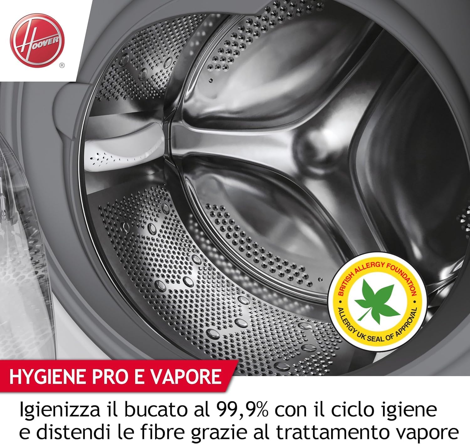 Hoover H-WASH&DRY 550 Lavasciuga 8+5 Kg, 1400 Giri, Motore Eco-Power Inverter, Steam Care Pro, Wi-Fi + Bluetooth, Classe A Lavaggio, 89 x 60 x 53 cm (A x L x P), Bianca, H5DPB 485BC9/1-S