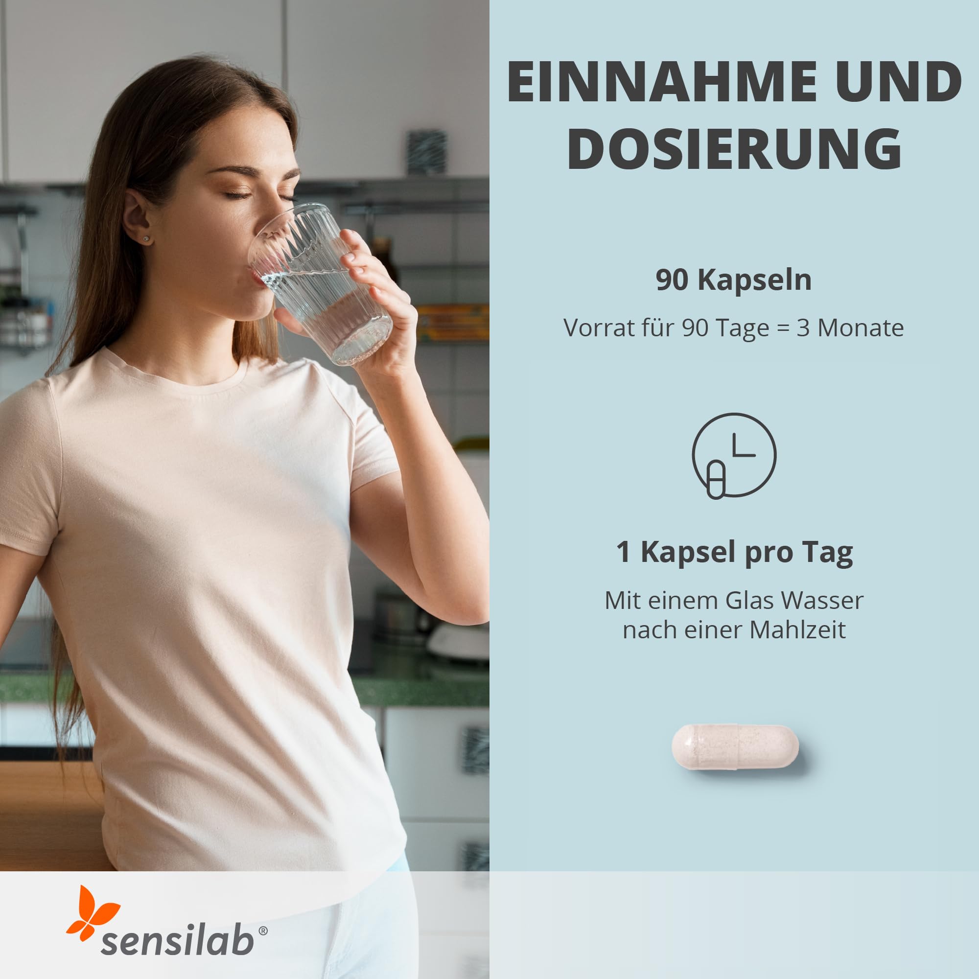 Sensilab Garcinia Slim - 417 mg Garcinia Cambogia (60% HCA) - Mit zusätzlichem Vitamin C, Niacin und Chrom - 90 Kapseln für 90 Tage