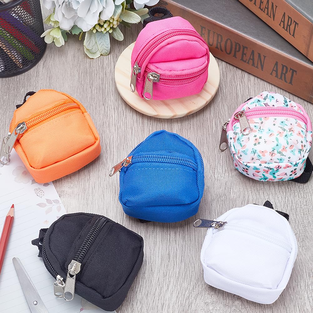 Mini sac à dos à fermeture éclair pour maison de poupée à l'échelle 1/6, modèle de sac réaliste, bretelles réglables, poches et porte-clés