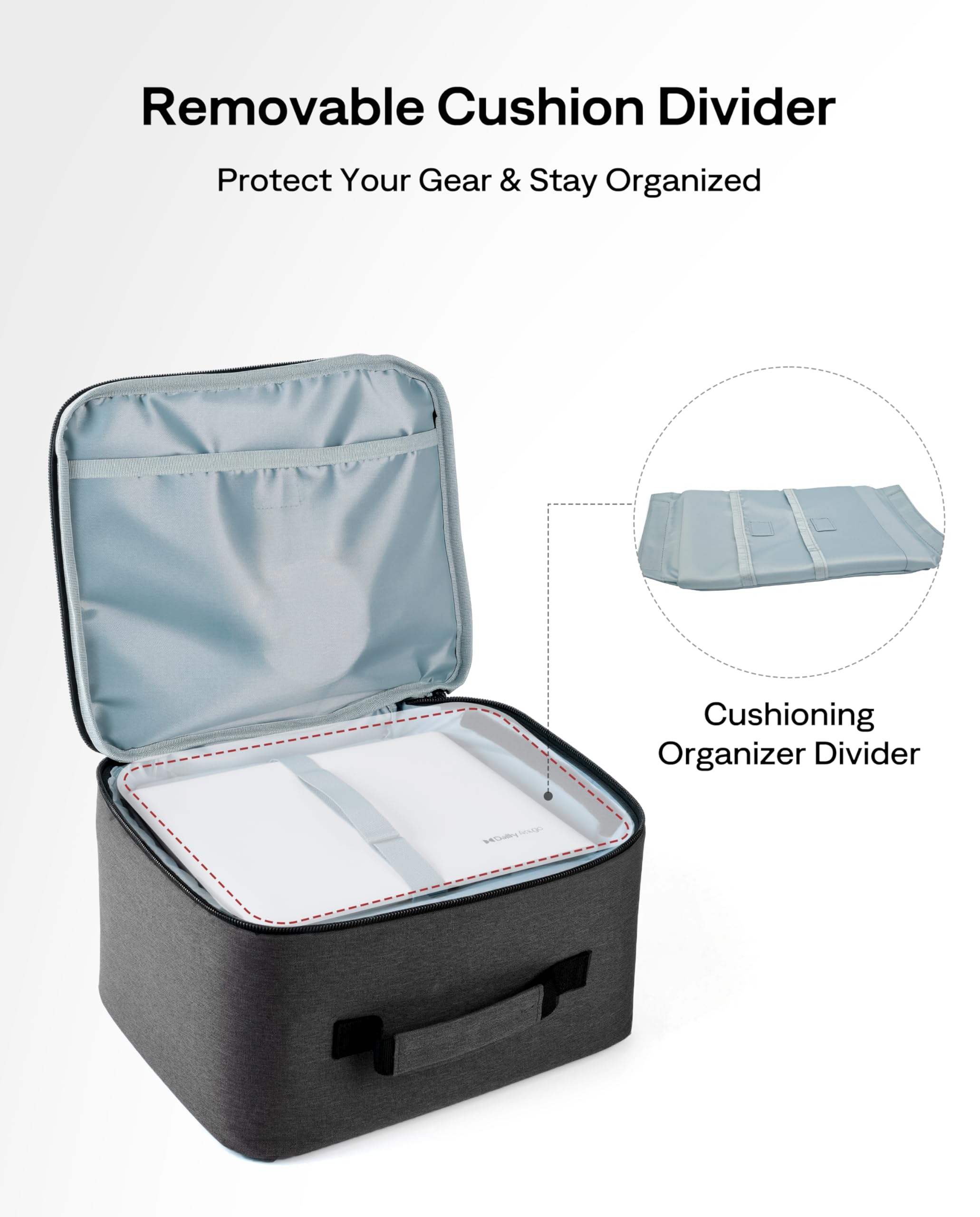 Estuche de Transporte para proyector Aurzen con Bolsas para Accesorios, Estuche de Almacenamiento y de Viaje - Compatible con Aurzen EAZZE D1, D1 Pro(Aprox. 26 x 22 x 9 cm)