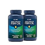 GNC Triple Strength Fish Oil, Twin Pack, 120 Softgels per Bottle, Supports Heart, Brain, Skin, Eye and Joint Health