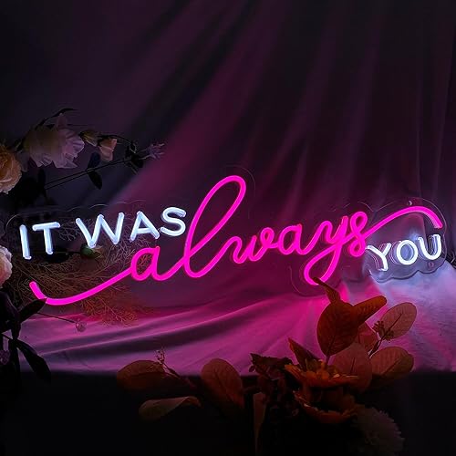 Miniatura 9 de Letrero de neón personalizado con texto en inglés «It Was Always You», letrero de neón personalizado con corazón para boda, fiesta de compromiso,