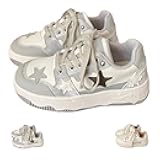 Star Shoes Walking Sneakers for Women - Chunky Platform Y2K Aesthetic Cute Stars Comfort Support US 4-8