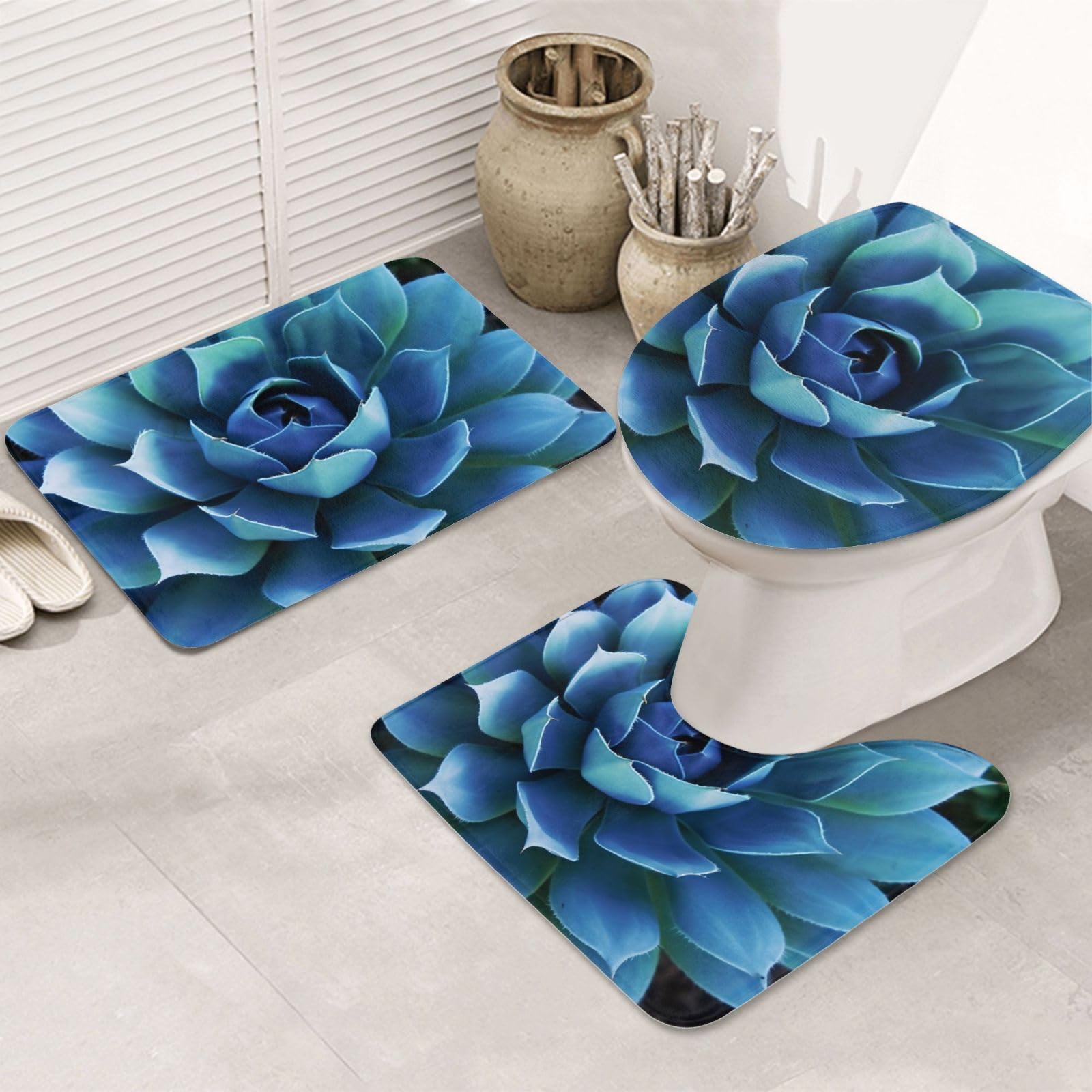 Tapis de bain antidérapant fini les sols mouillés lot de 3 fleurs