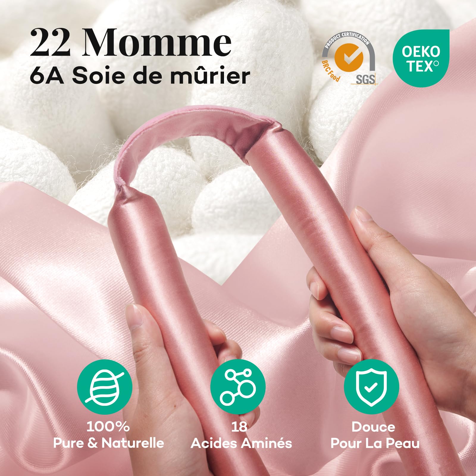 Umisleep Tresseur Sans Chaleur,Set de Boucles en Soie Protège les Cheveux,Tresseur de Boucles 99cm pour la Nuit,Bande DIY pour Boucles Sans Chaleur pour Cheveux Longs (Rose)