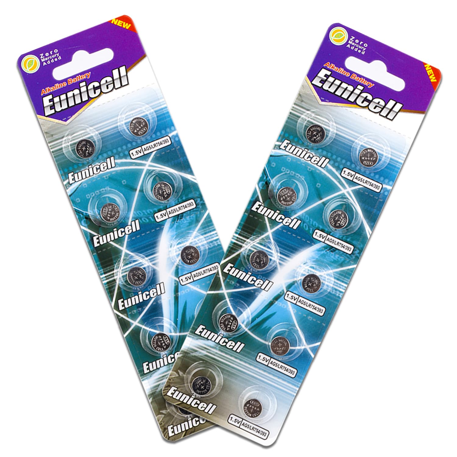 Pack of 10 - LR920/AG6 Eunicell 1.5V Button Coin Cell Alkaline Batteries - Suitable for use in LED lights, Digital Voice Recorders, Toys, Blood Glucose, Cholesterol Testing, Meters, Toys — view 25