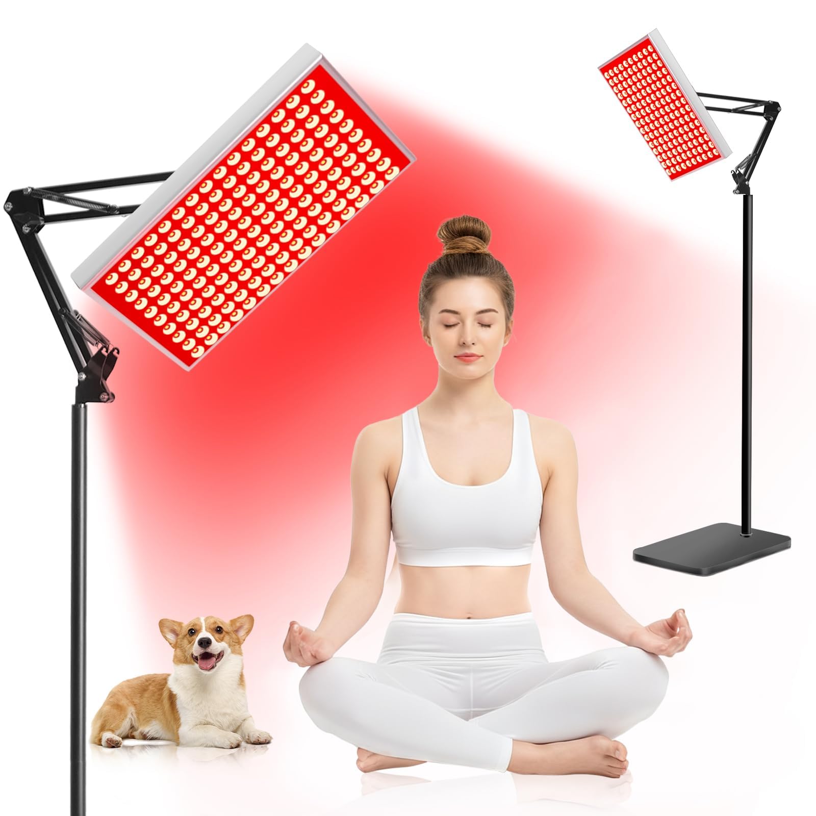 Red Light Therapy for Body Face 150 Dual-Wavelength LEDs 660nm Red 850nm Infrared Lamp with Adjustable Stand Full
