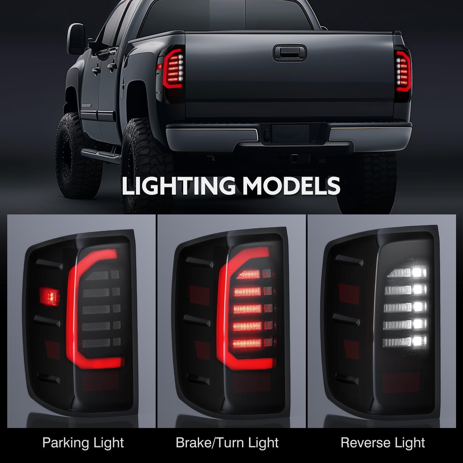 vvavv LED Tail Lights Compatible with 2014-2018 Chevy Silverado 1500 2019 Silverado 1500 LD 2016-2019 Chevy 2500 HD 3500 HD 2016-2019 GMC Sierra 3500 HD with Dually Wheels Replace GM2800261, GM2801261