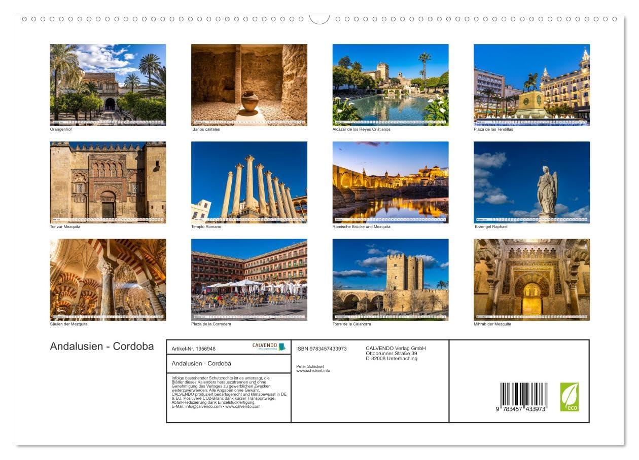 Andalusien - Cordoba (hochwertiger Premium Wandkalender 2026 DIN A2 quer), Kunstdruck in Hochglanz: Die andalusische Stadt Cordoba in einem ... Peter Schickert. (CALVENDO Orte)