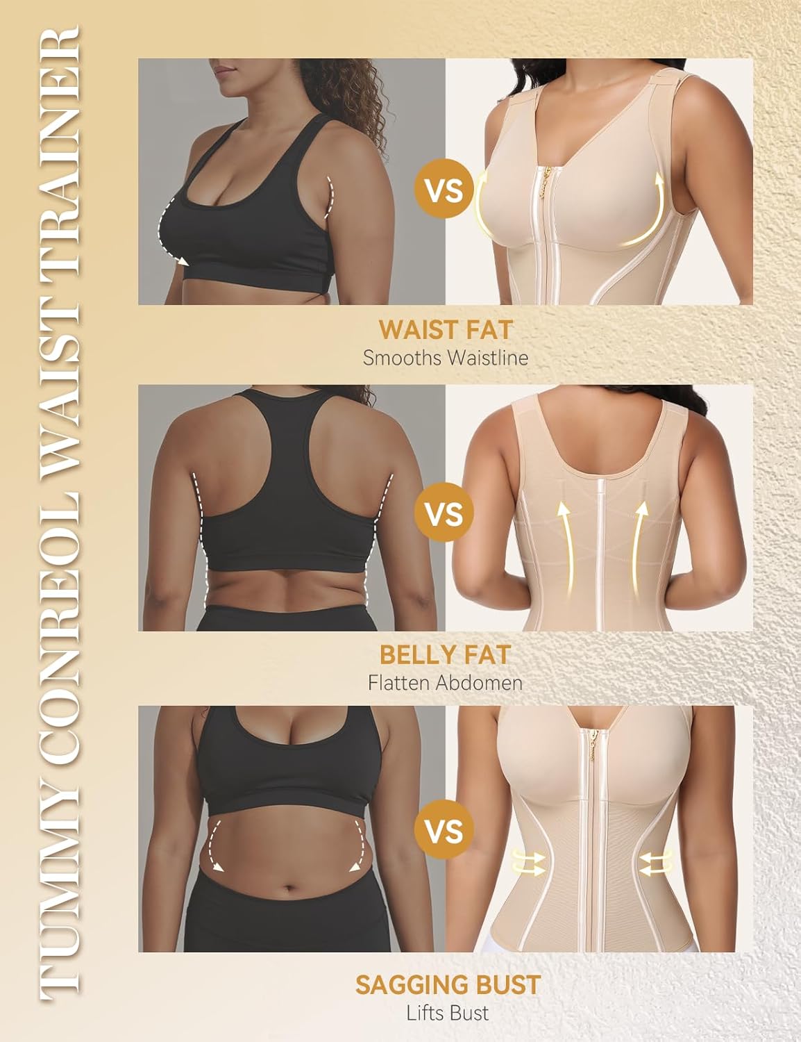 SHAPSHE Waist Trainer Corset for Women Tummy Control Workout Sport Girdle Hourglass Cincher Body Shaper Postpartum with Bra - Image 5
