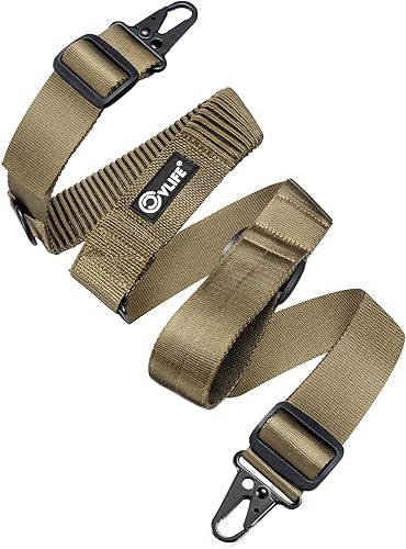 Miniatura 7 de CVLIFE Two Point Sling with Quickly Adjustable Loop,Length Adjust Sling with Elastic Design,Two Point Sling with Removable Metal Hooks for Outdoor