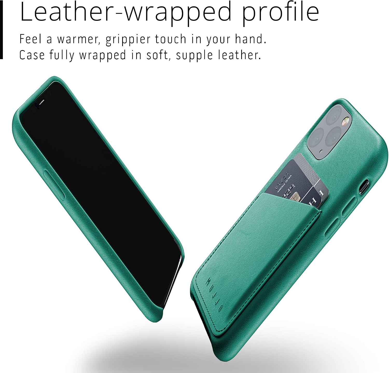Grеаtеѕt Prоduсt Mujjo Full Leather Case for Apple iPhone 11 Pro 2-3 Card Slots Soft Smooth Leather Unique Natural Ageing Effect Alpine Green iPhone 11 Pro