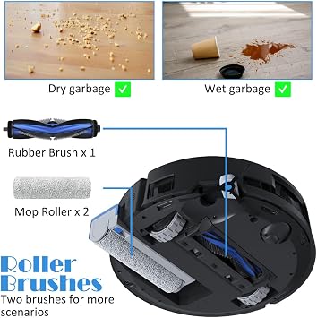 Accessory Set for ECOVACS DEEBOT X8 Omni / X8 Pro Omni Robot Vacuum Cleaners 1 x Main Brush 4 x Hepa Filters 6 x Side Brushes 2 x Mop Rollers 4 x Dust Bags Replacement Parts(17 Pcs)