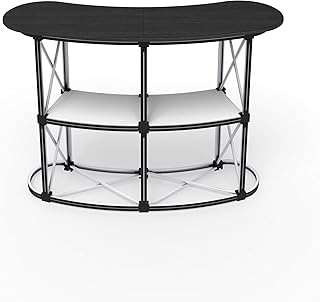 Vispronet® Promotion Counter Magnet ✓ 130 x 100 cm ✓ Promotiontheke ✓ Verkaufstheke ✓ Messetheke ✓ Holztischplatte ✓ inkl. Trolleytasche (Tischplatte Schwarz)