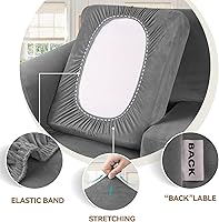 Vista 63 de WEERRW Fundas de terciopelo para sofá de 2 cojines, fundas de sofá de felpa de terciopelo de lujo de alta elasticidad, con parte inferior elástica