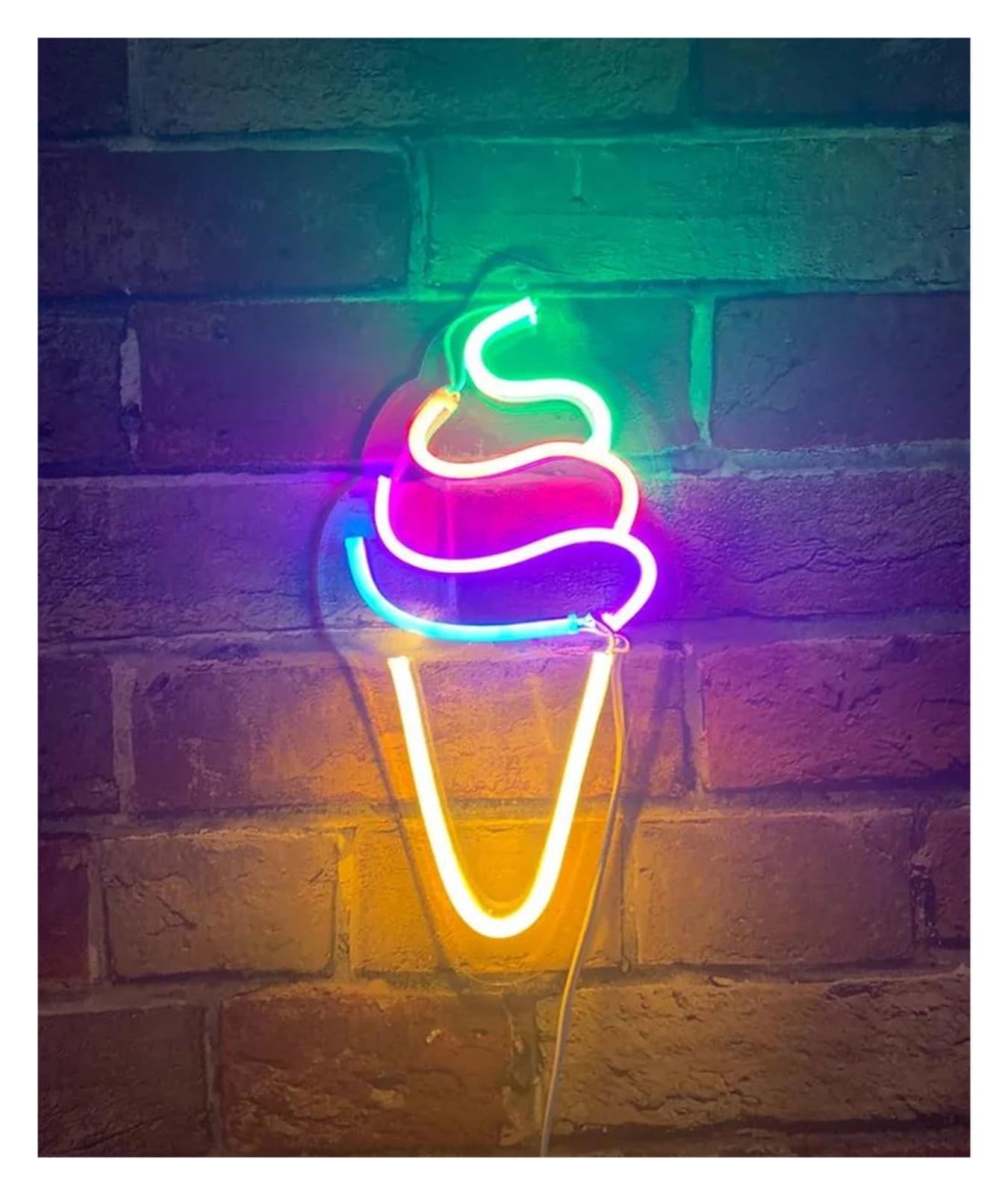 Luces de neón Letrero De Neón De Helado, Decoración Para Fiestas, Letreros Comerciales, Decoración De Postres, Lámpara De Neón Hecha A Mano De 20.3x42.7cm
