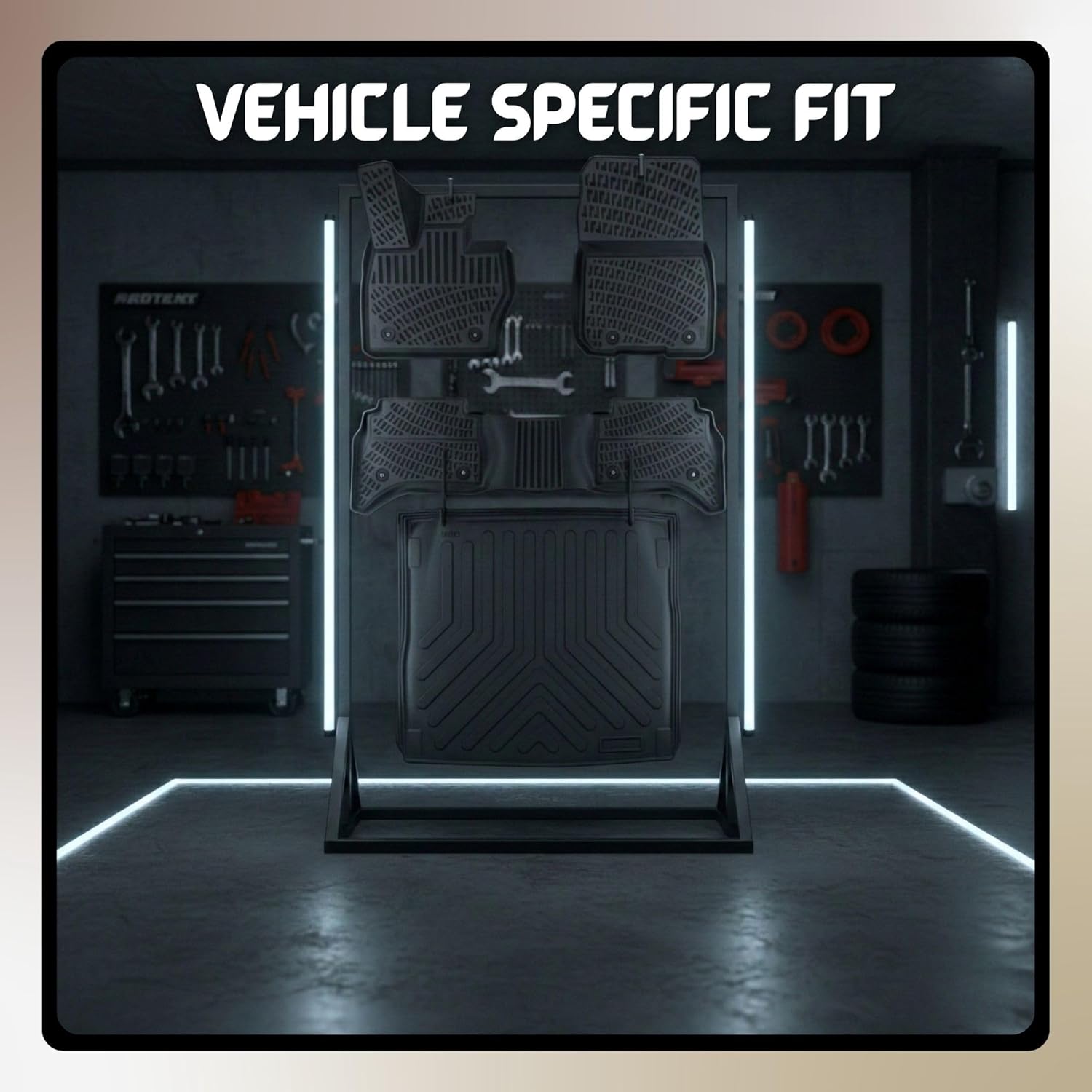 Floor Mats & Cargo Liner Set for Fiat 500 E 2020-2026 Electric, TPE All Weather Custom Fit Floor Liner for 1st 2nd Rows and Trunk Car Mats, Black