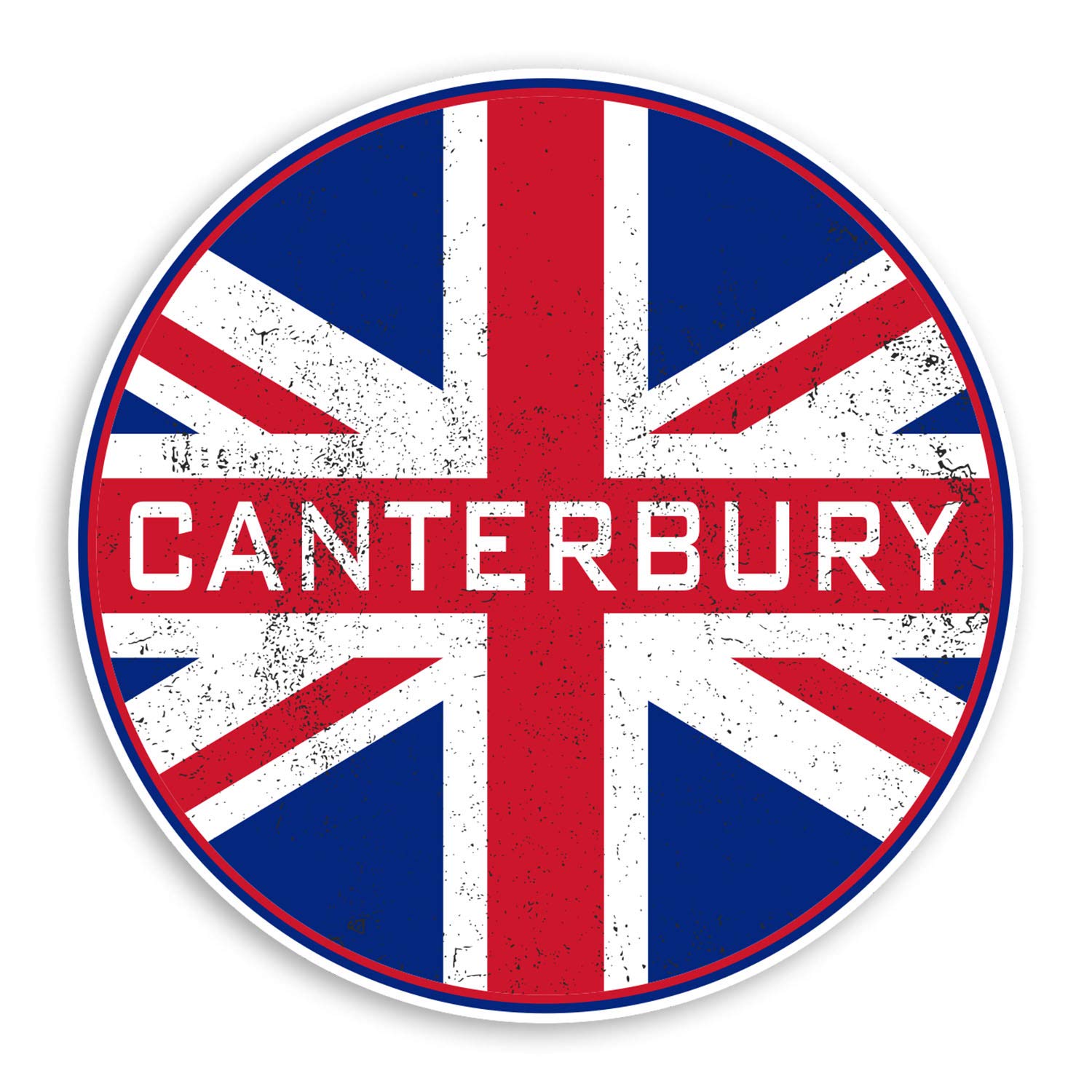 2 x 10cm Canterbury England Vinyl Stickers - Rustic UK Sticker Luggage #20263 (10cm Wide)