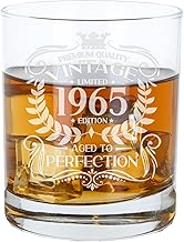 Always Looking Good 60th Birthday Gift for Men Vintage 1965 Aged to Perfection Engraved Whiskey Glass Present for 60 Year Old Etched Whisky Bourbon Scotch Lowball Tumbler Glasses