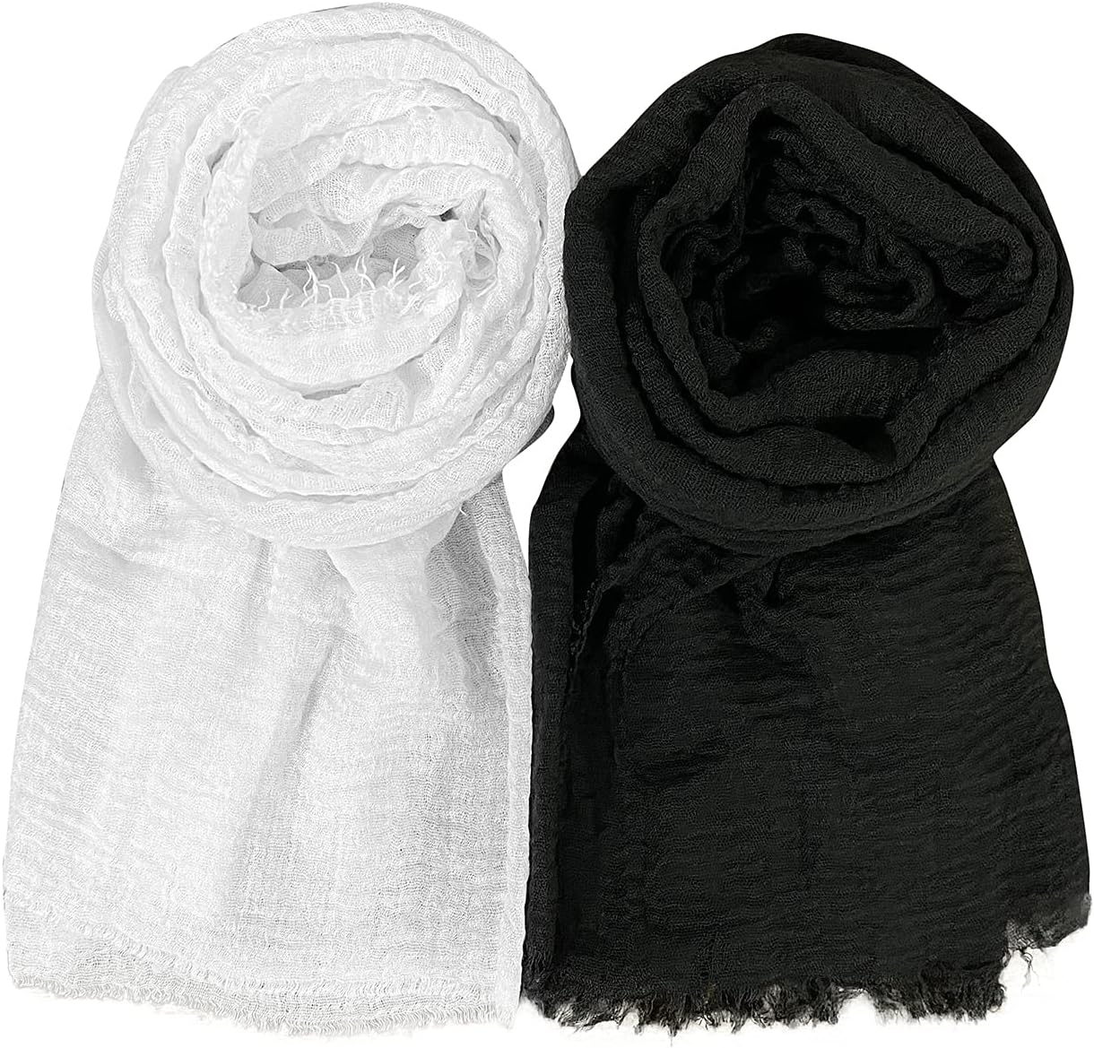 MANSHU 4PCS Women Soft Cotton Scarf Shawl Long, Wrap, Big Head Scarf