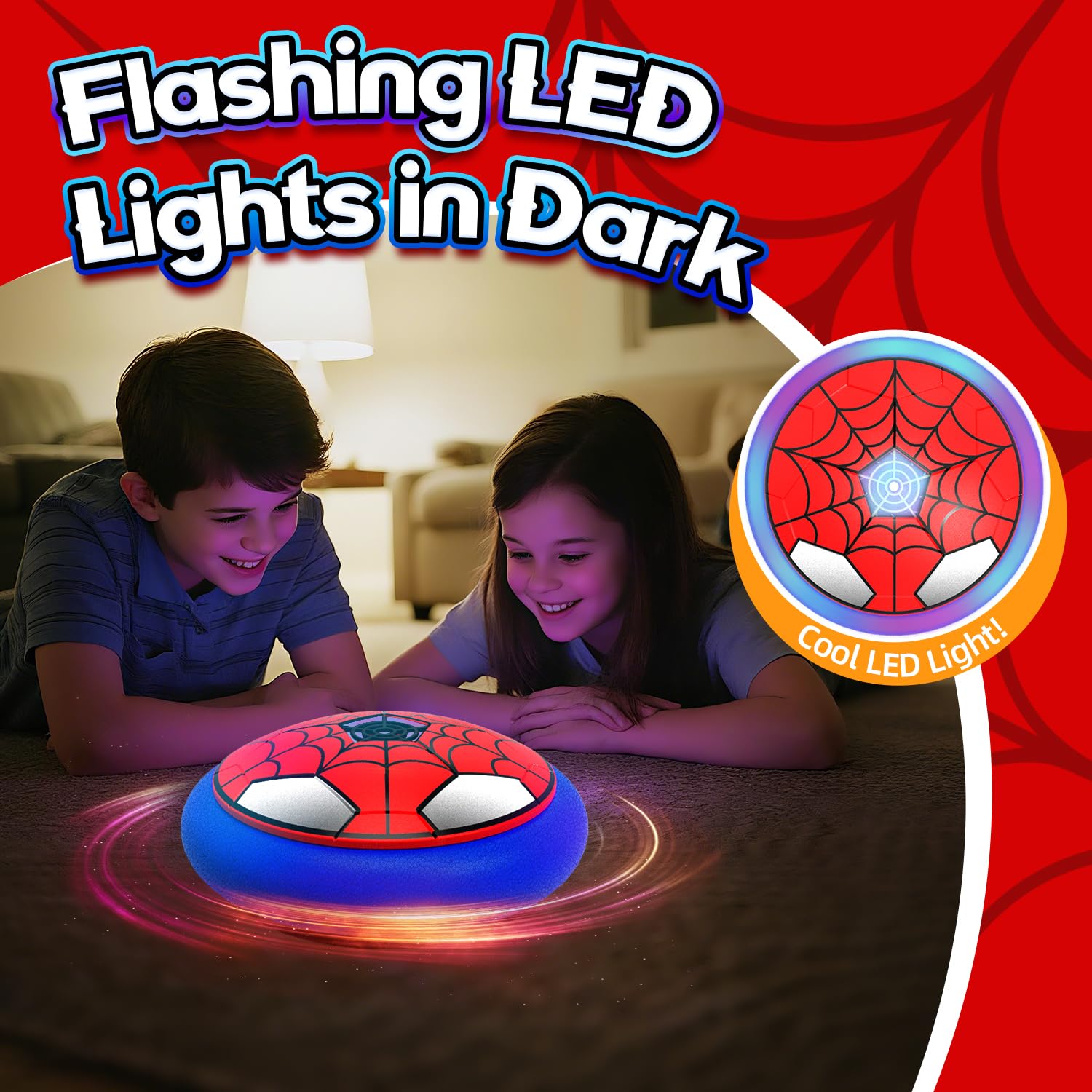 POPERFUN Pallone Calcio Fluttuante con luci LED, Hover Soccer Ball Giochi di Calcio per Bambini 3 4 5 6 7 8 9 10 11 12 Anni Ragazzi Ragazze, Air Power Ball Compleanno Natale Regali