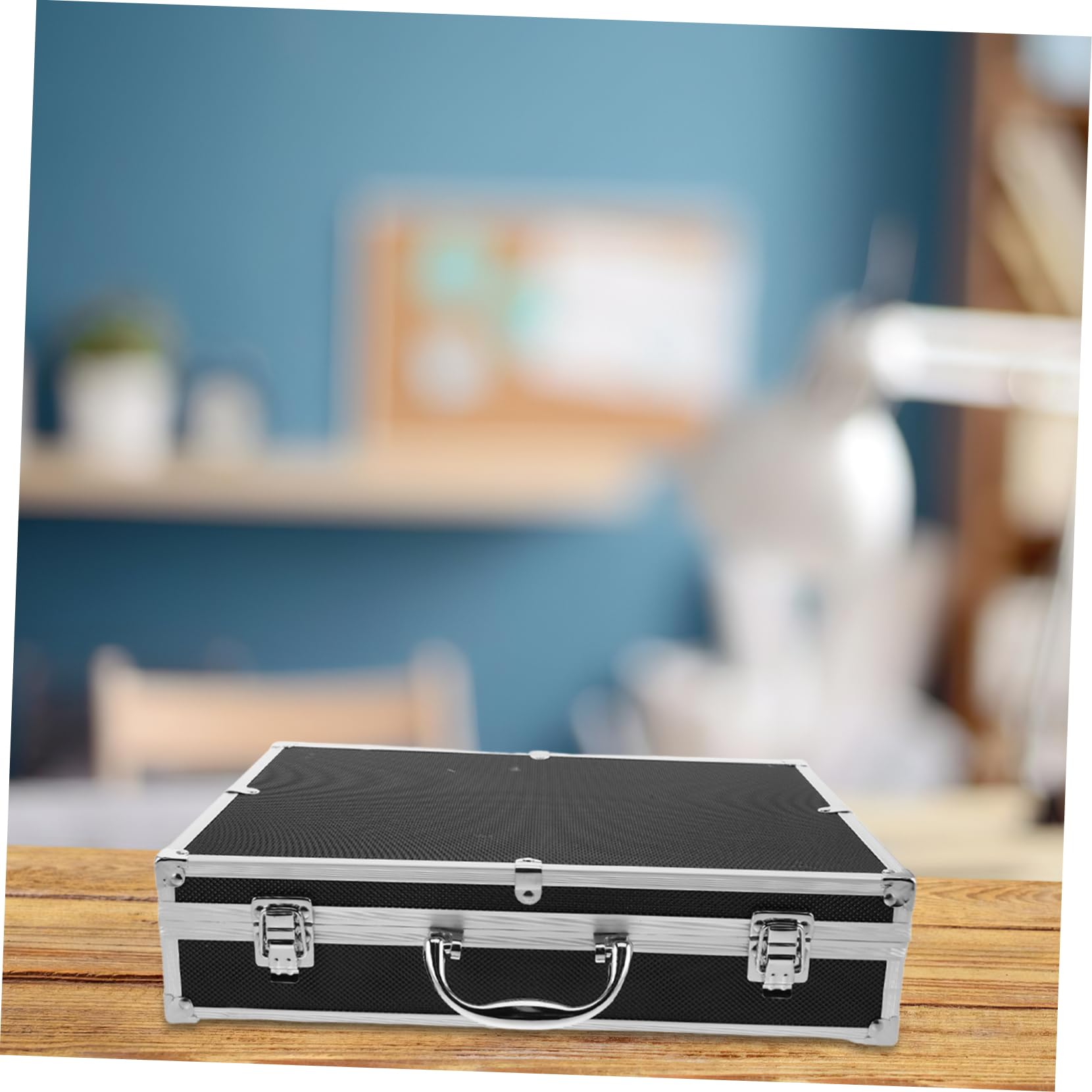 SOLUSTRE Caja De Almacenamiento para Micrófono con Interior Suave De Esponja Estuche De Aluminio Resistente Impactos para Eventos Al Aire y Transporte De Micrófonos