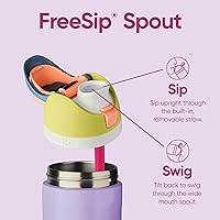 Vista 3 de Owala FreeSip - Botella de agua aislada de acero inoxidable de 24 onzas con funda de silicona