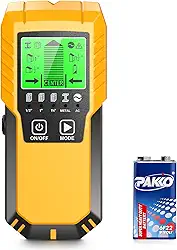 Detector de scanner de parede – localizador eletrônico 5 em 1 de parede de madeira e metal localizador de feixes centrais de borda, sensor de pino com visor LCD para tubo de fio AC ao vivo, pinos de