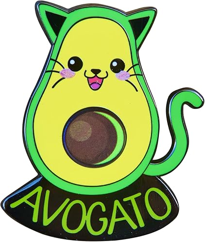 Avogato Pin esmaltado Pin de solapa de aleación de zinc de 2 pulgadas Broche de perro Divertido juego de palabras Arte de aguacate Pines de