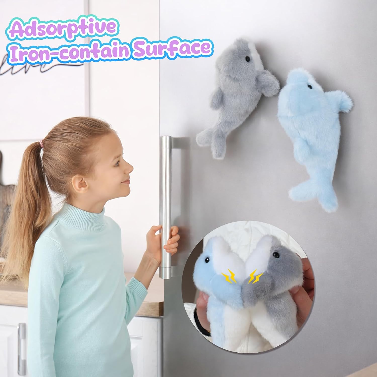 Adorable Dolphin Stuffed Animal Soft Gray Dolphin Plush Toy Cute Birthday Gift for Boys Girls Kids Toddlers