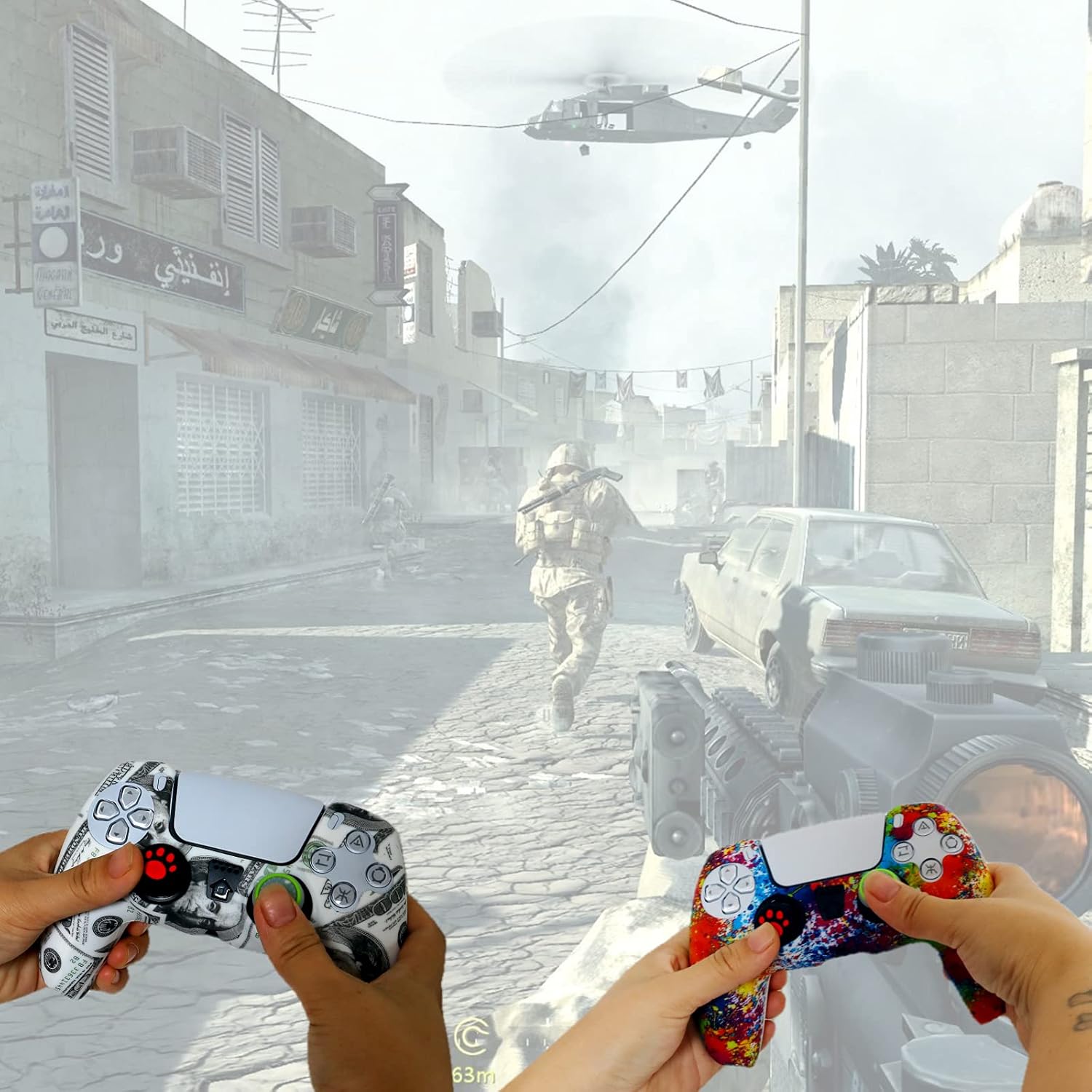 Silicone Skin for Ps5 Controller, 2pcs Anti-Slip Shell Cover Case with 10 Joystick Grips, 2 Pairs L2 R2 for Playsation 5 Controller Wireless Gamepad - Image 4