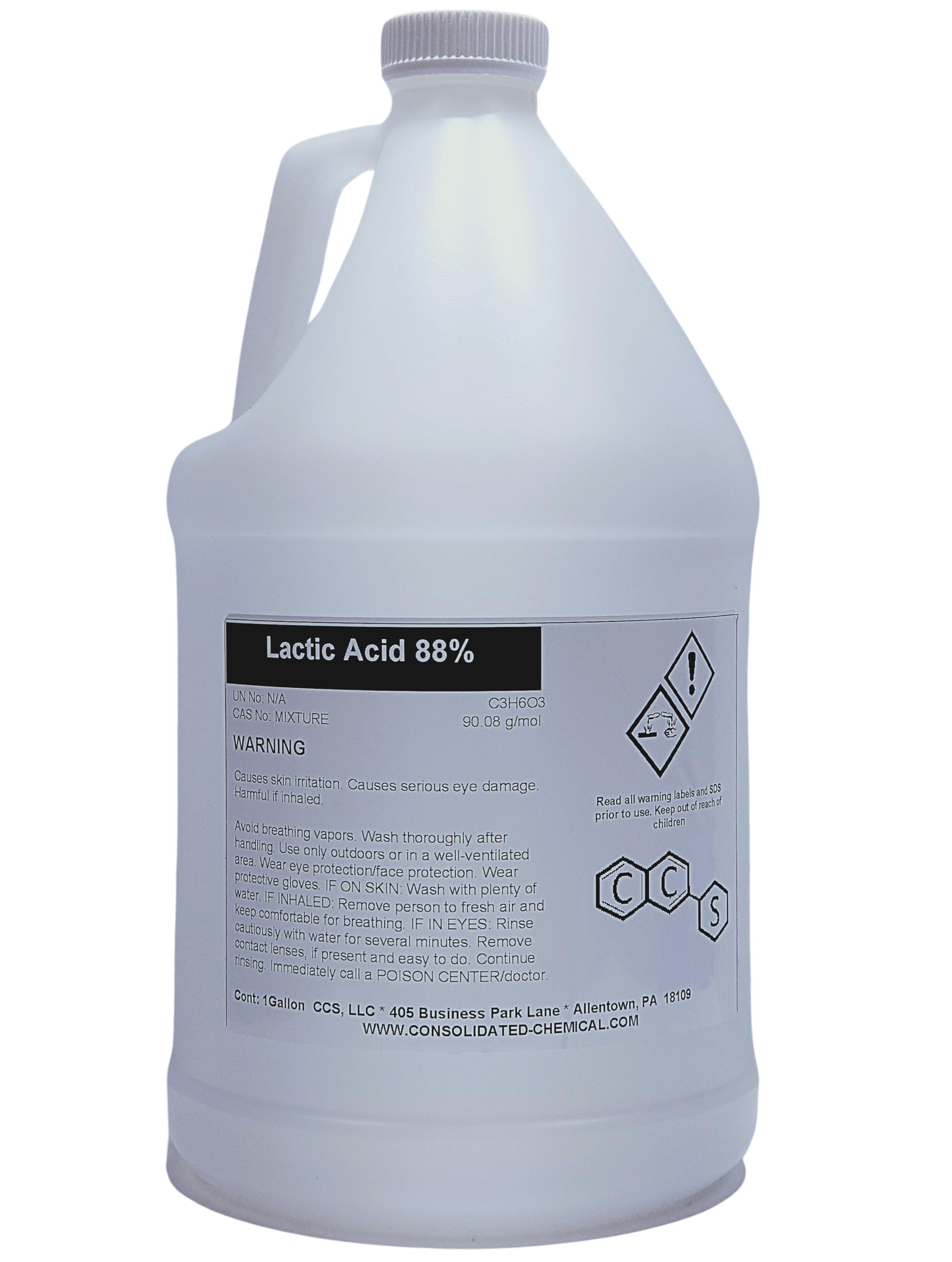 Lactic Acid 88% - Premium-Quality Industrial and Food Grade, 1 Gallon