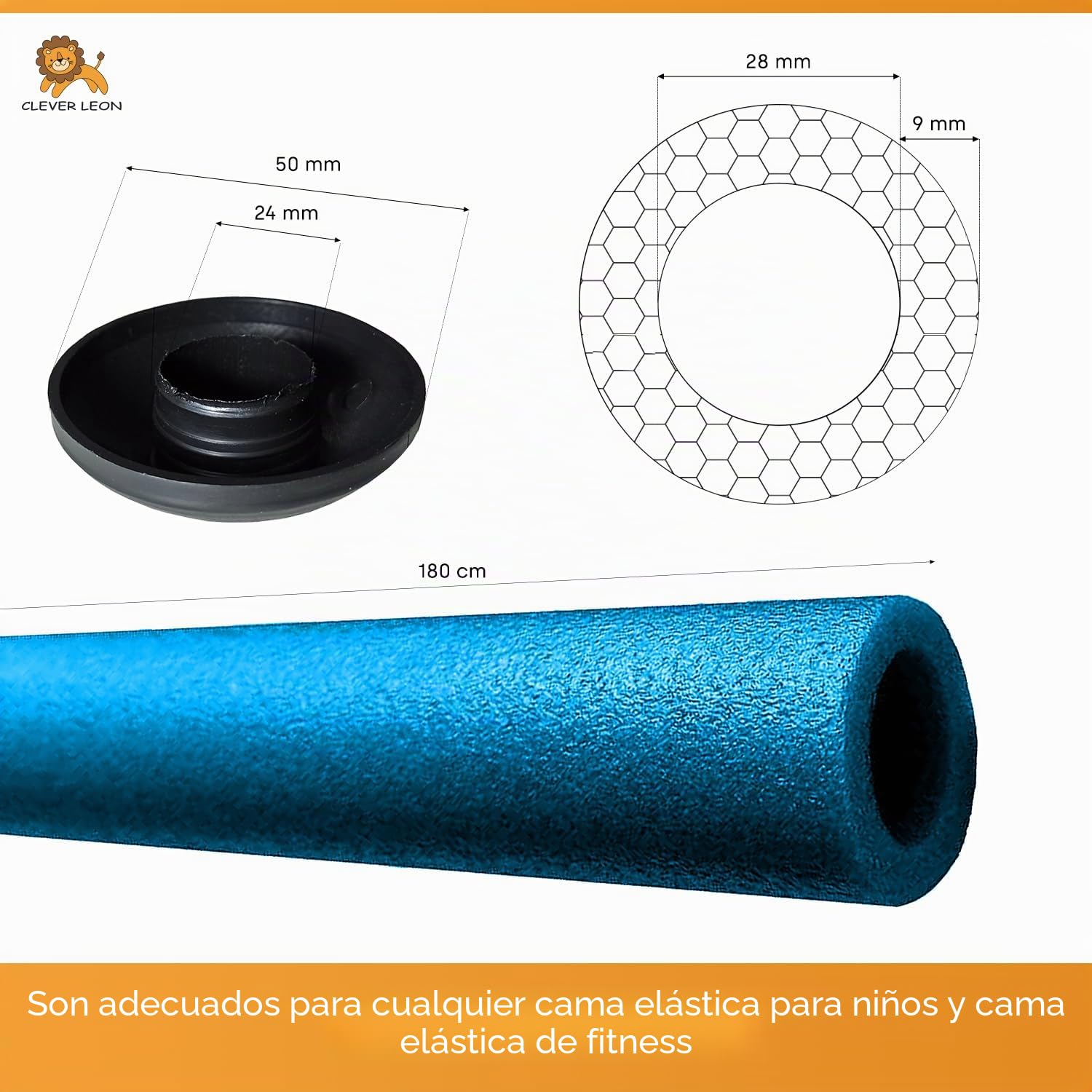 Juego de 6 Tubos de Espuma para Cama elástica de 180 cm