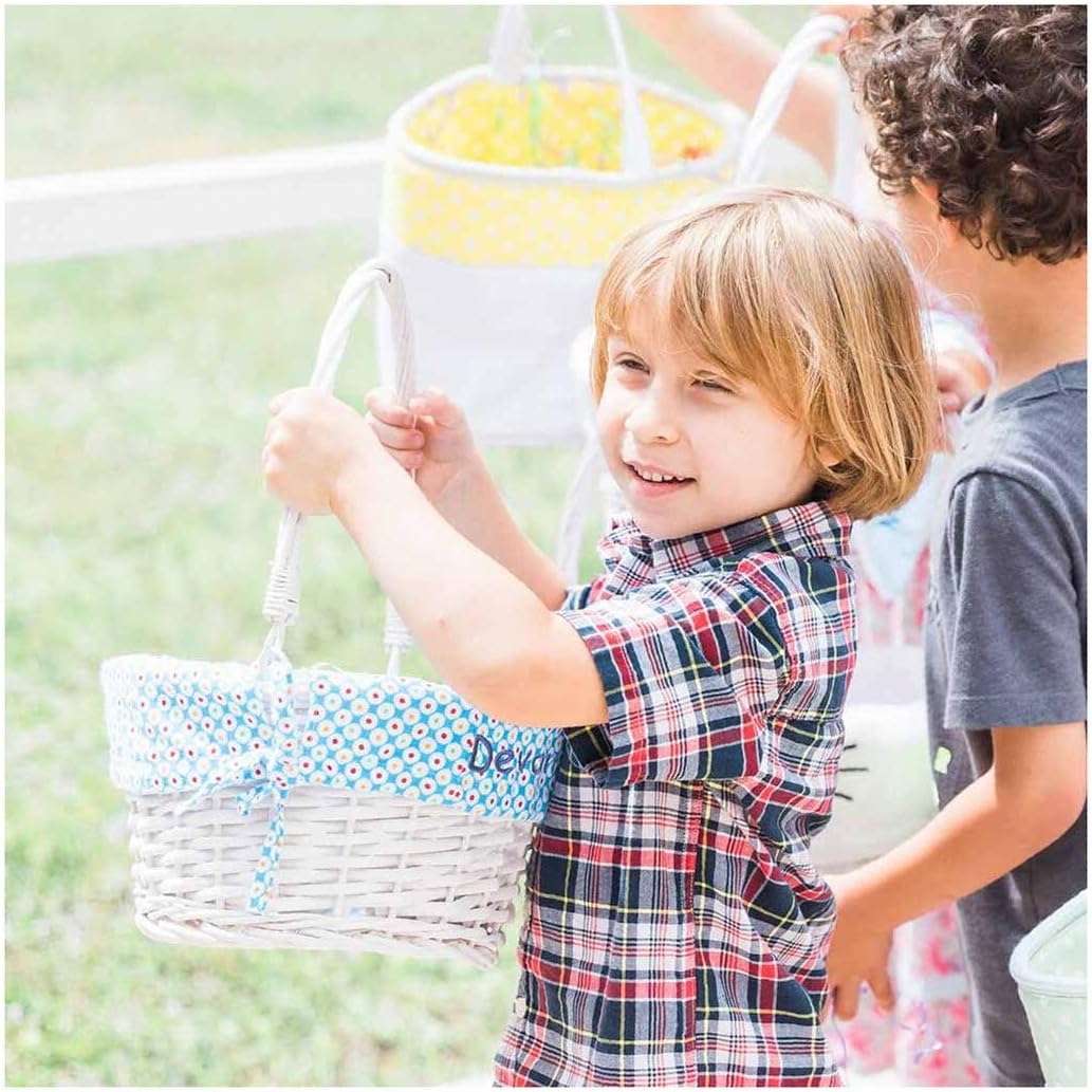 Personalized Colorful Dots Easter Basket (Pink)