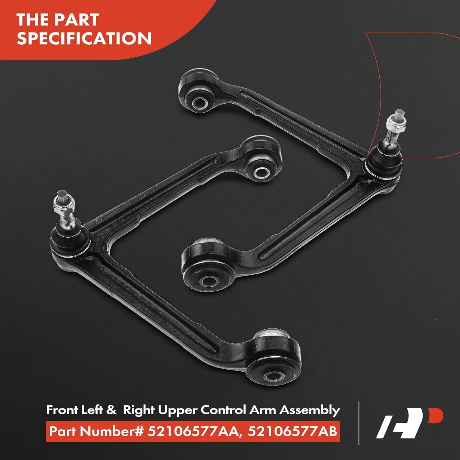 A-Premium 2 x Front Upper Control Arms, with Ball Joint & Bushing, Compatible with Dodge Ram 1500 2002-2005, Durango 2004-2009 & Chrysler Aspen 2007-2009