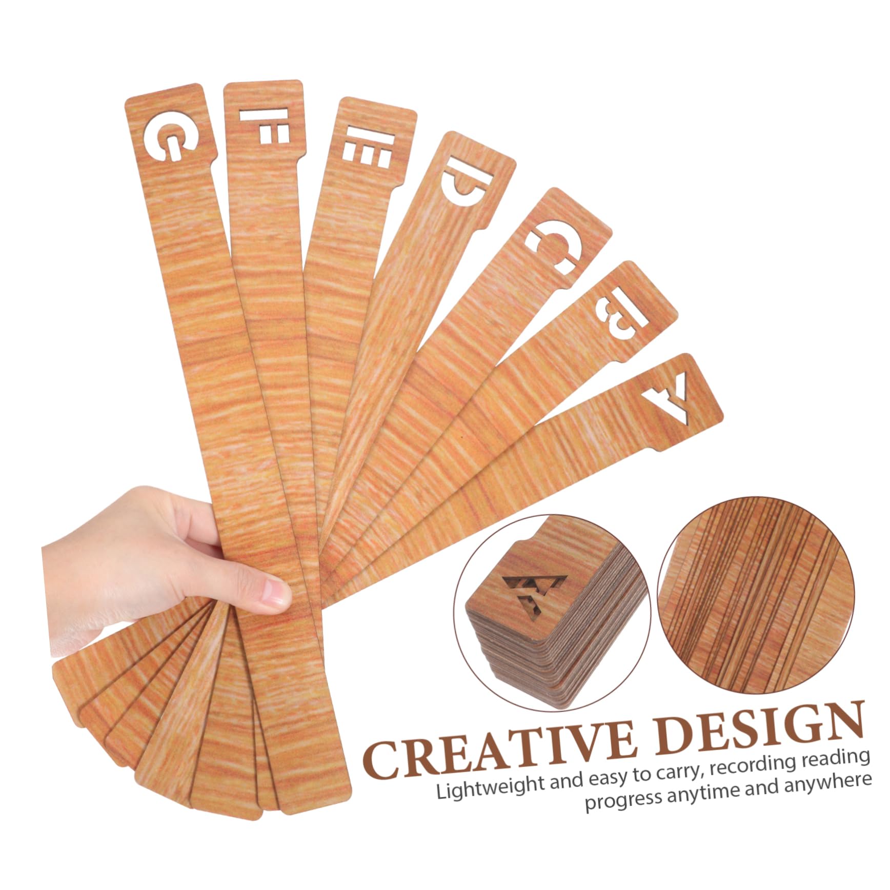 Festa Scuola Decor 26 Pezzi Segnalibro in Legno Creativo per Lettura | Marrone, Portatile e Leggero, 26 Caratteri per Appunti e Organizzazione in Ufficio