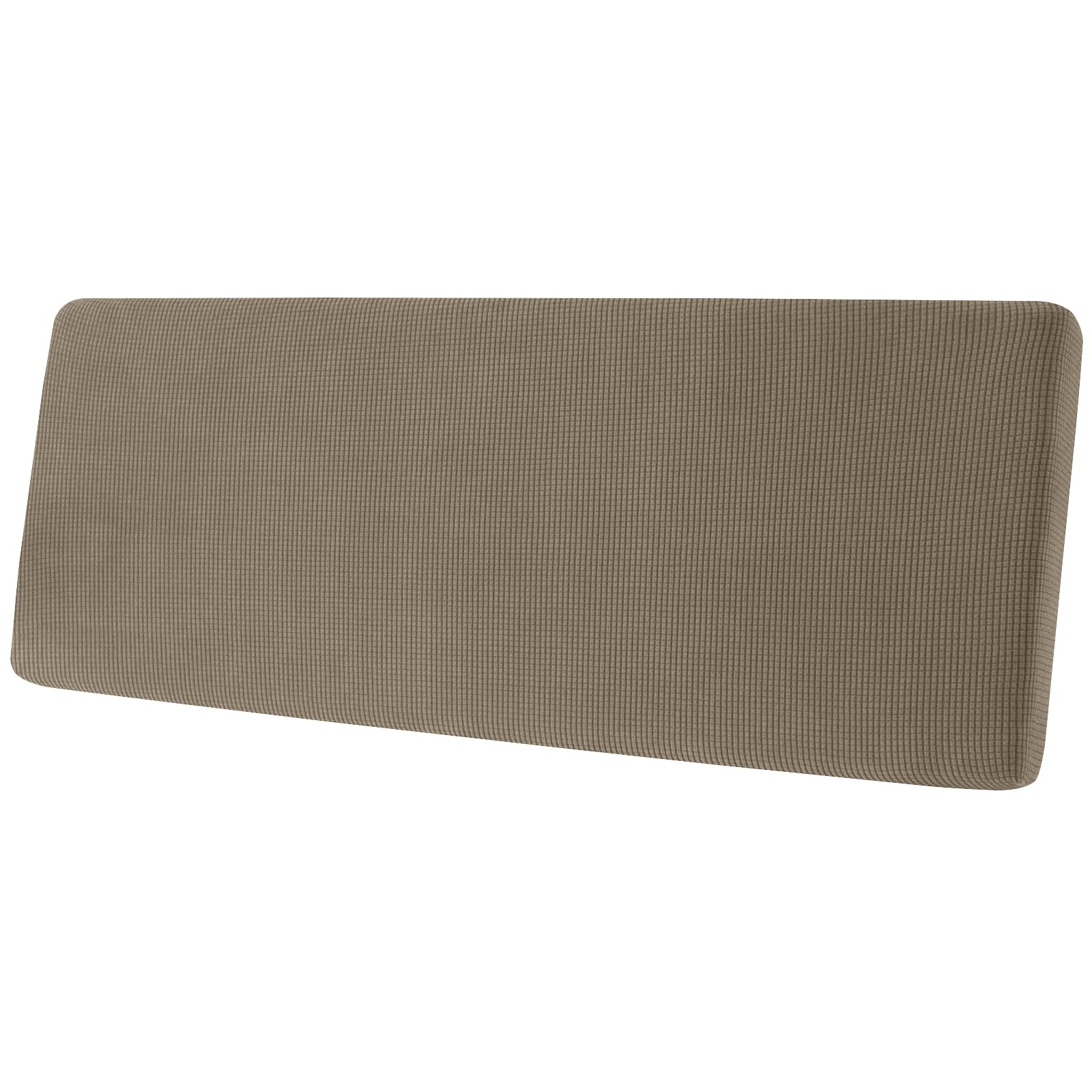 SYLC Stretch Sofa Seat Cushion Covers, Couch Settee Cushion Replacement for Lounge/Motorhome/Caravan Non-slip with Elastic Band and 4 Ties (Khaki,Large 4-Seater)