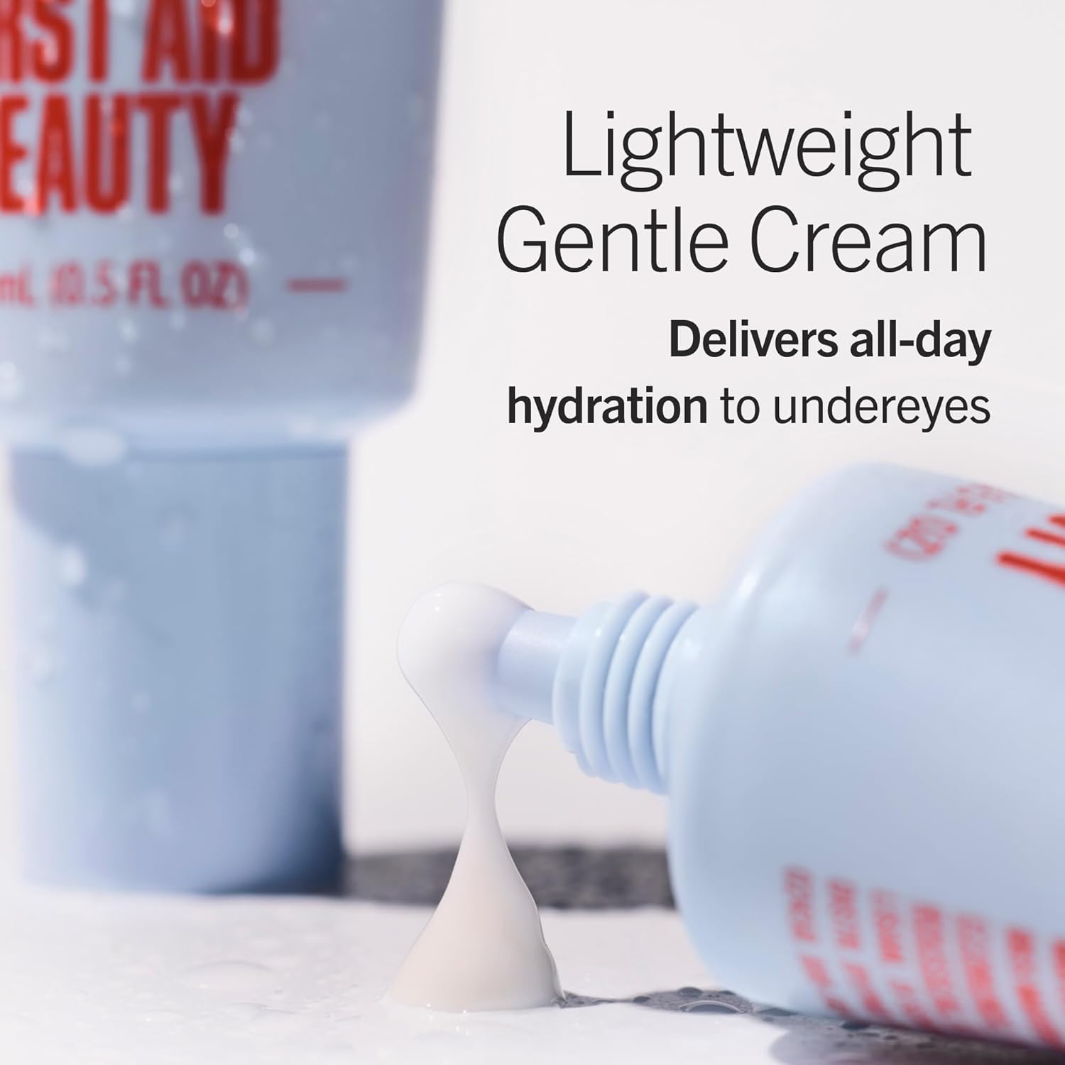 First Aid Beauty - Hydrating Eye Cream with Hyaluronic Acid, Nourishing Eye Cream that Provides 24 hours of Hydration, Helps Smooth Fine Lines, Wrinkles & Puffiness, Safe for Sensitive Skin, 0.5 oz